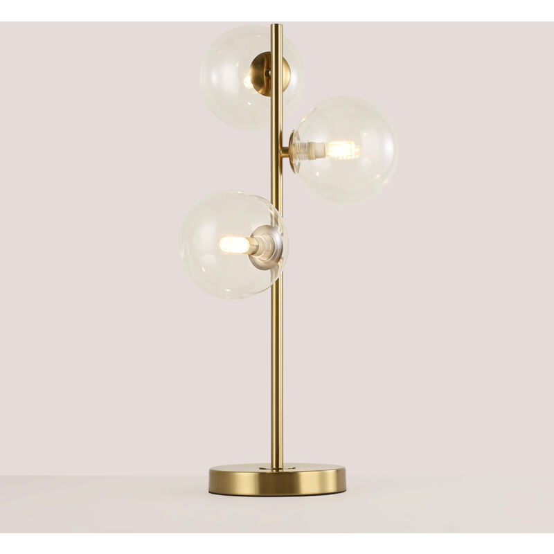 foto del prodotto barcelona led lampada da tavolo con sfere di cristallo comi 3 x g9
