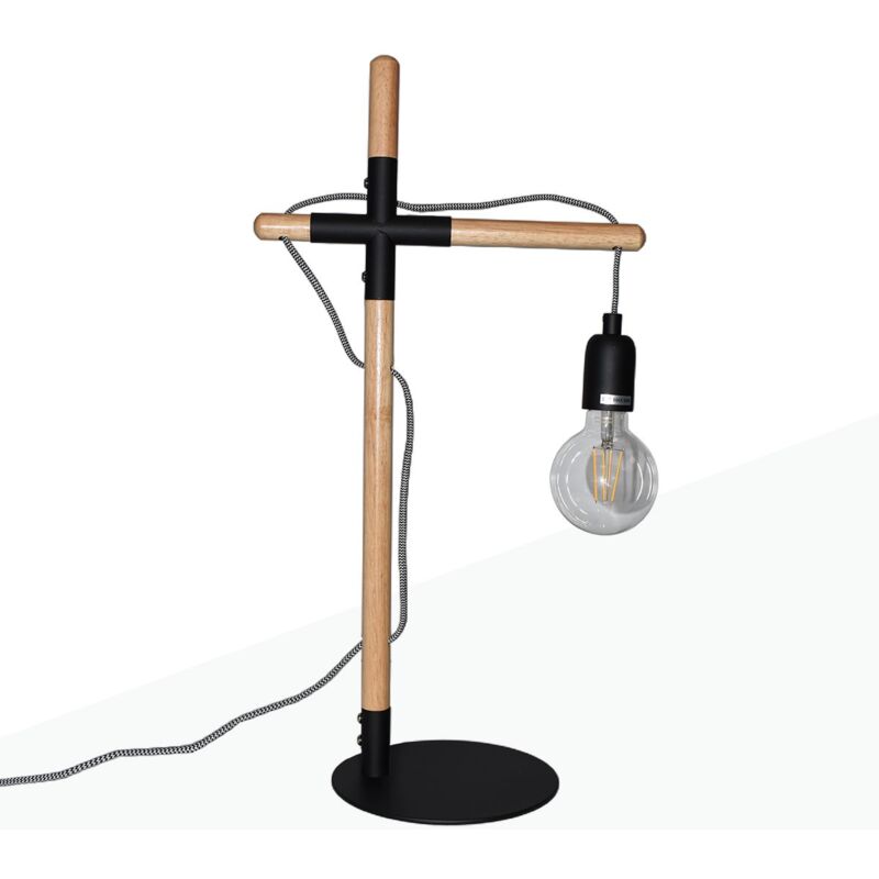 foto del prodotto barcelona led - lampada da tavolo in legno naturale 'natural wood'.