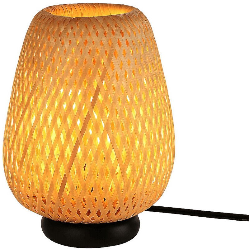 foto del prodotto barcelona led - lampada da tavolo in vimini 'carl' - e27