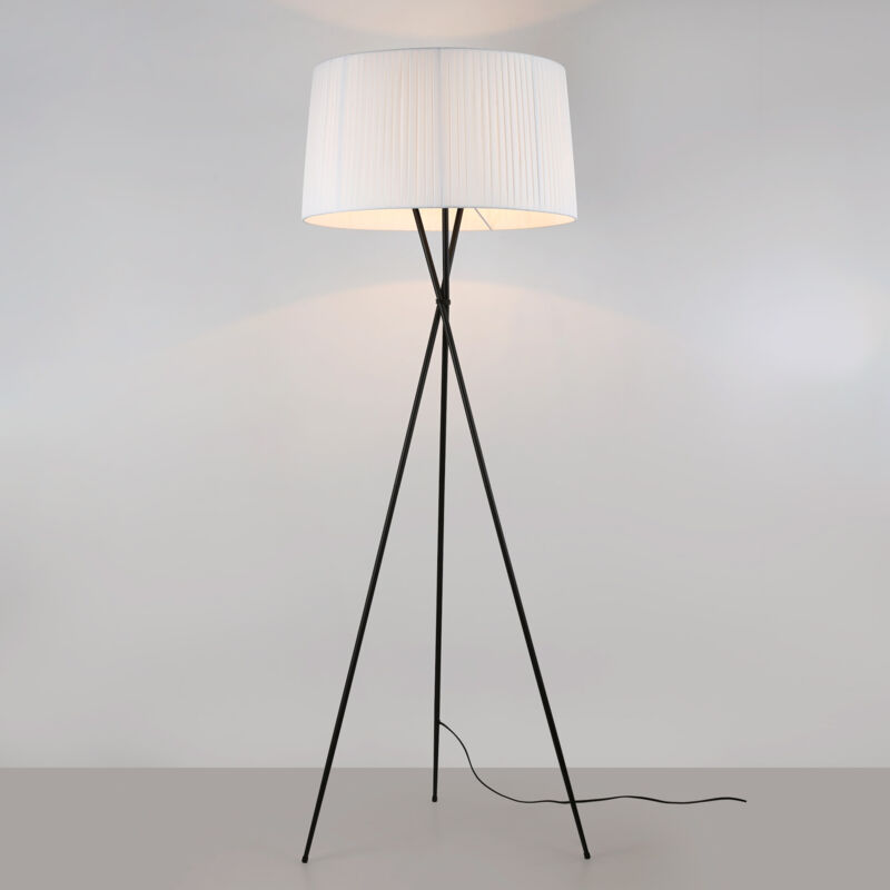foto del prodotto barcelona led lampada da terra treppiede pron paralume in cotone e27