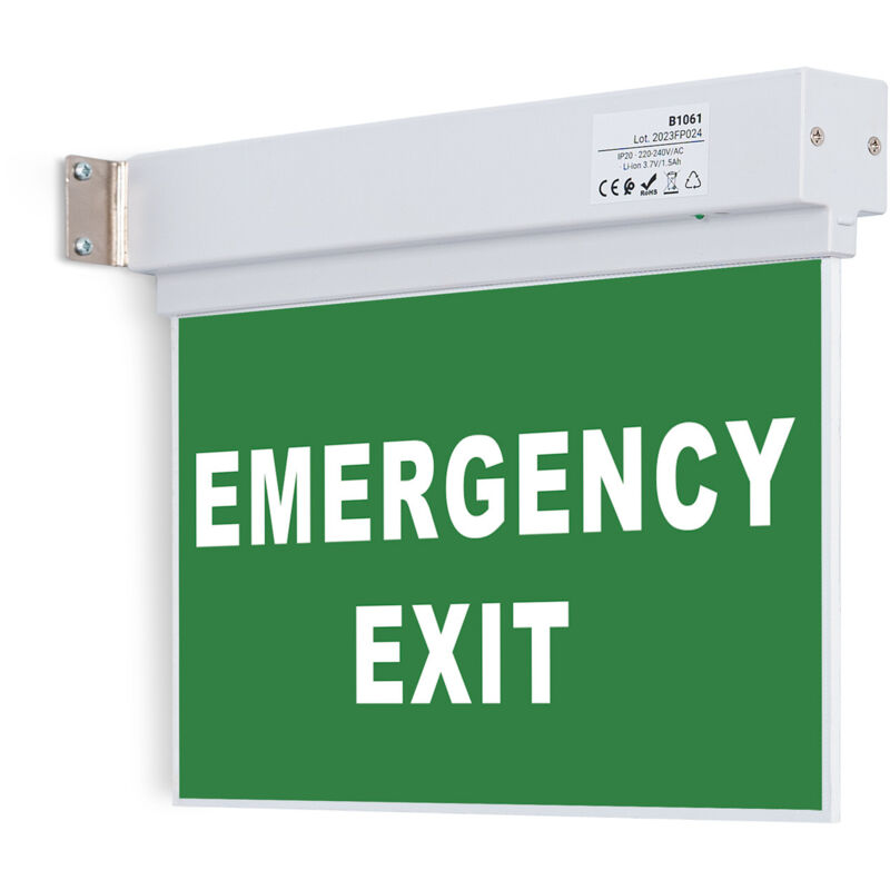 foto del prodotto barcelona led lampada di emergenza permanente con cartello emergency exit 