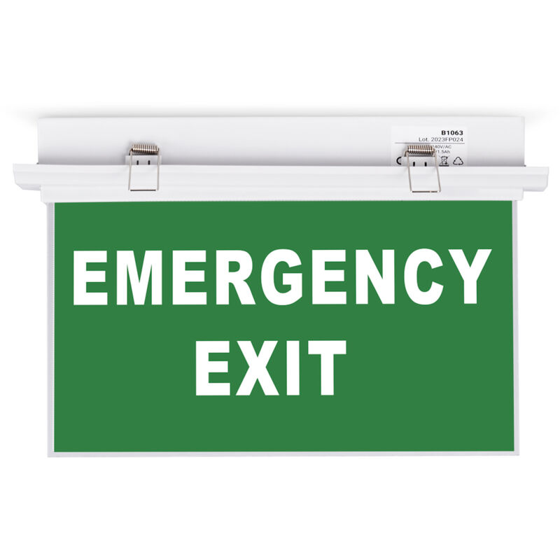 foto del prodotto barcelona led lampada di emergenza permanente con cartello emergency exit da