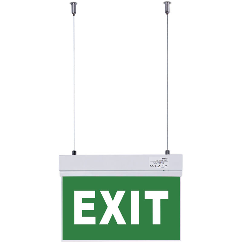 foto del prodotto barcelona led lampada di emergenza permanente con cartello exit sospensione