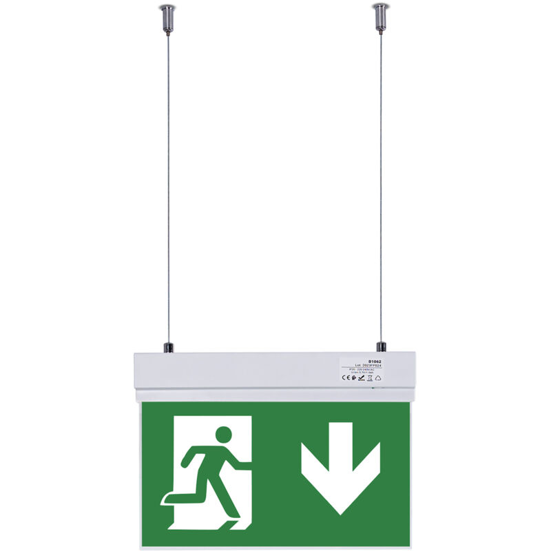 foto del prodotto barcelona led lampada di emergenza permanente con pittogramma uscita in basso 