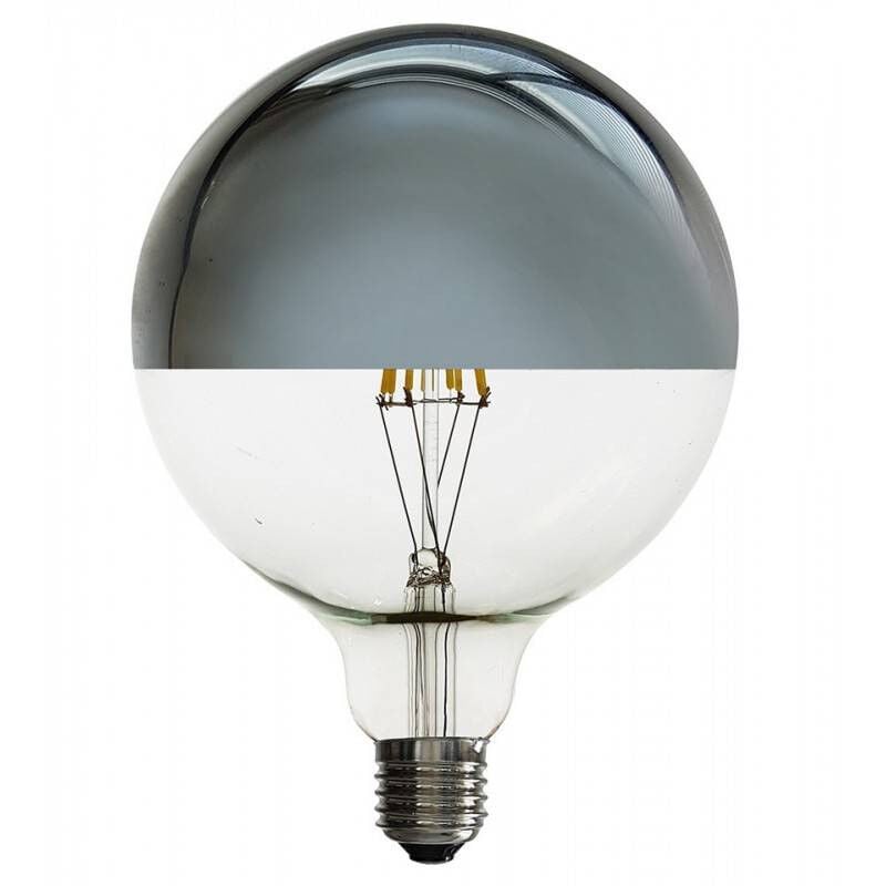 foto del prodotto barcelona led lampadina decorativa argentata a specchio e27 g125 6w 3000k bianco caldo