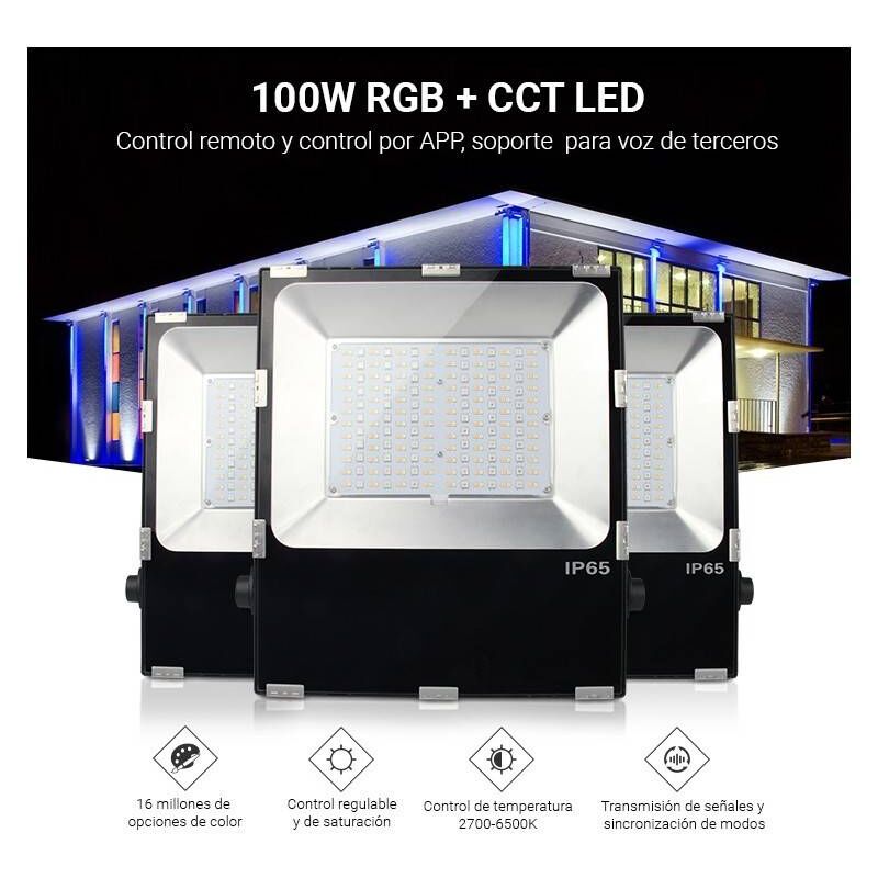 foto del prodotto barcelona led led rgb cct 50w 4200lm rgb cct 50w controllo rf e wifi ip65
