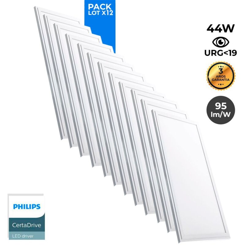foto del prodotto barcelona led lotto 12 pannello led slim 120x30 cm driver philips 44w bianco caldo