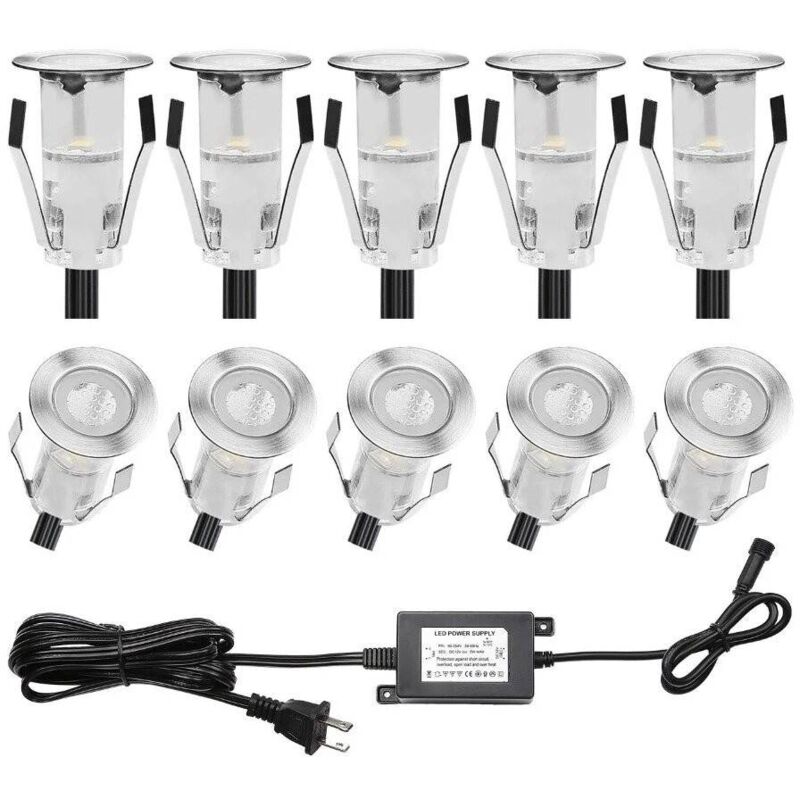 foto del prodotto barcelona led lotto 6 faretti led da incasso per scale o pavimento 0,4w 12v dc bianco caldo