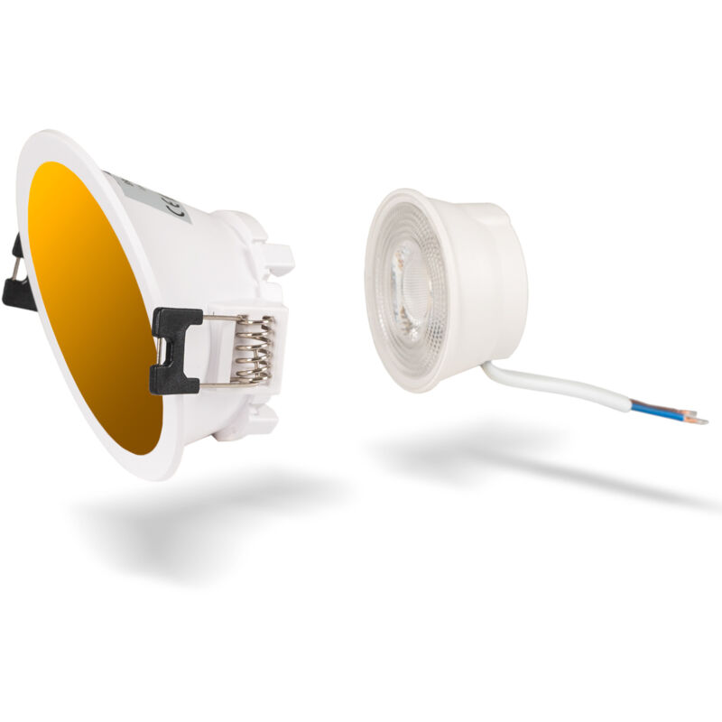 foto del prodotto barcelona led - lotto aro downlight rotondo asimmetrico 85mm modulo led mr16 5w - bianco caldo