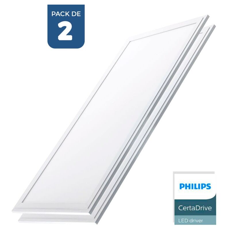 foto del prodotto barcelona led lotto da 2 pannello led slim 120x30 cm driver philips bianco freddo