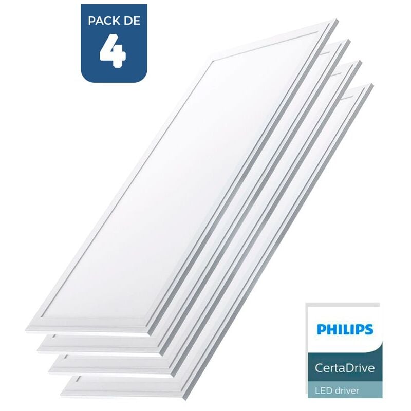 foto del prodotto barcelona led lotto di 4 pannello led sottili 120x30 cm driver philips bianco neutro