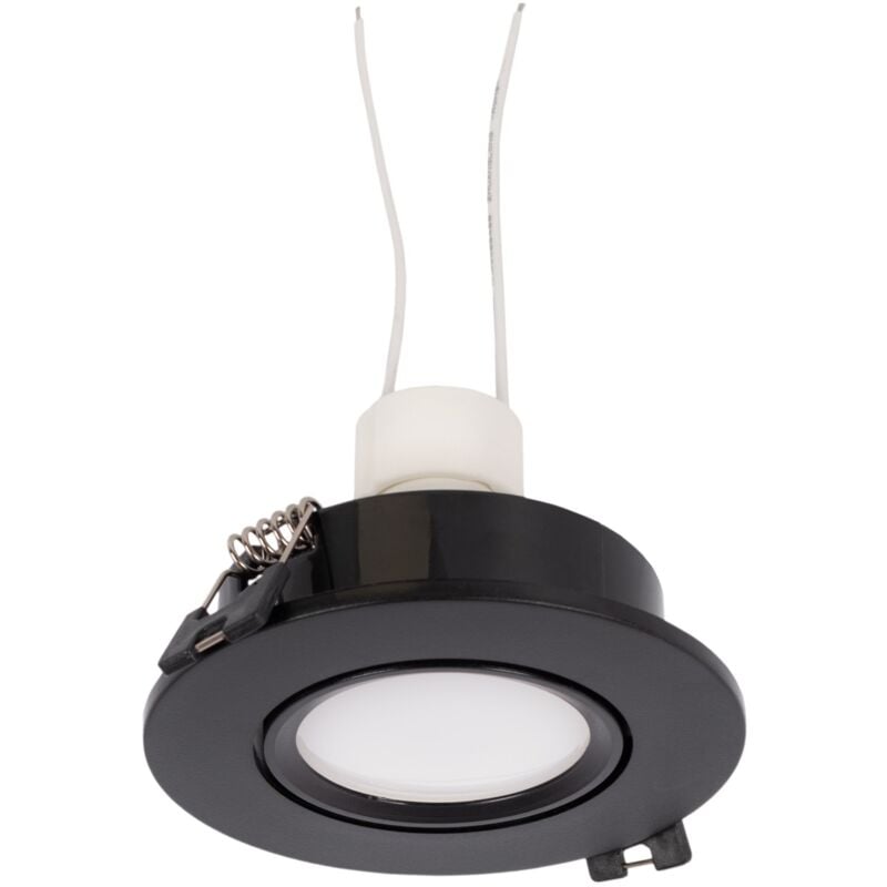 foto del prodotto barcelona led lotto x 10 anello per downlight basculante nero 90mm lampadina bianco caldo