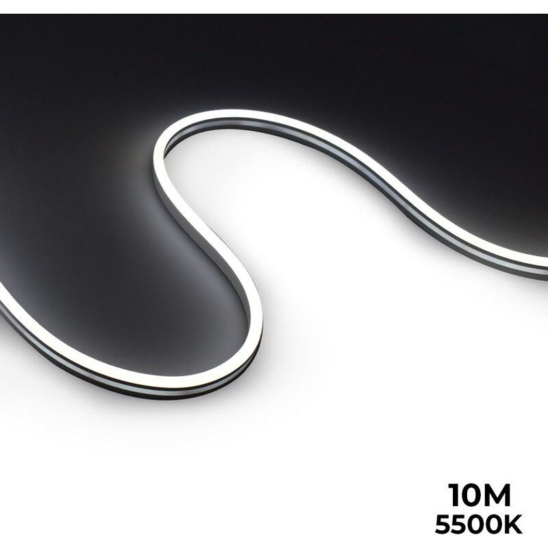 foto del prodotto barcelona led neon flex led 24v dc 10x18mm 10 metri lotto completo 11w m bianco freddo