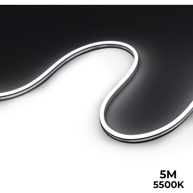 foto del prodotto barcelona led neon flex led 24v dc 6x13mm 5 metri lotto completo 11w m bianco freddo