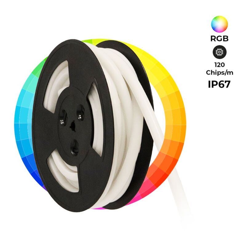foto del prodotto barcelona led neon flex led rgb 24v dc 12x12mm 10 metri lotto completo 
