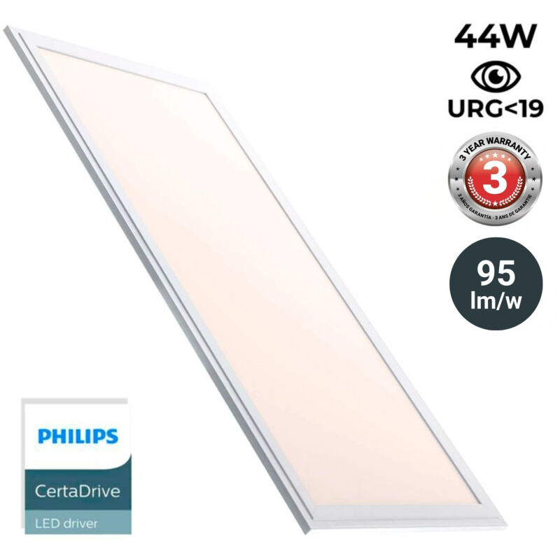 foto del prodotto barcelona led pannello led slim 120x30 cm driver philips 44w ugr19 bianco caldo