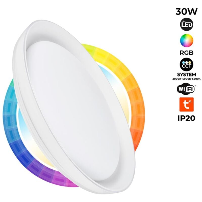 foto del prodotto barcelona led plafoniera circolare a led smart rgbw e cct con connessione wifi