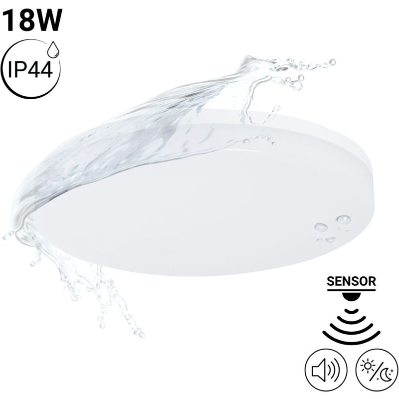 foto del prodotto barcelona led plafoniera led 18w sensore acustico sensore crepuscolare bianco caldo