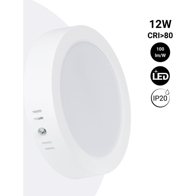 foto del prodotto barcelona led plafoniera led rotonda da soffitto 12w alta efficienza bianco neutro