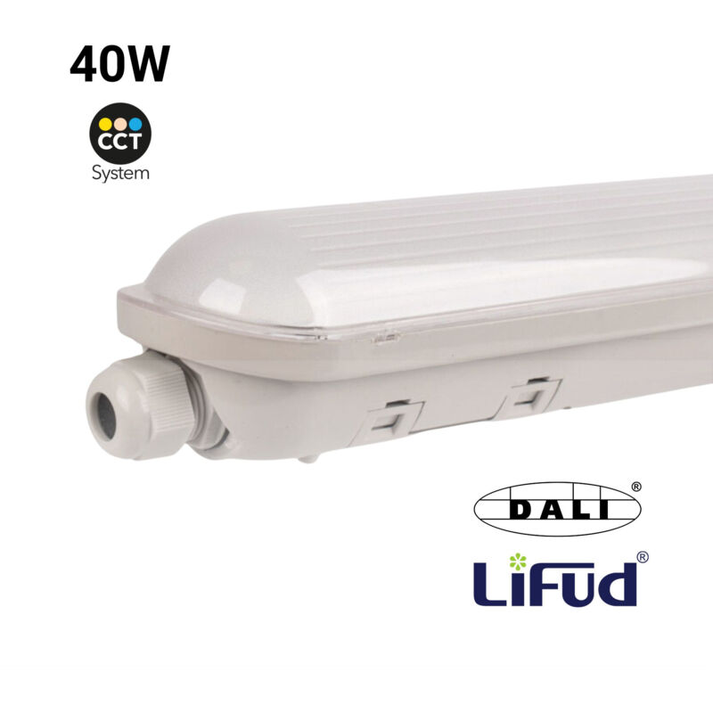 foto del prodotto barcelona led plafoniera stagna led collegabile dimmer dali cct 120cm 