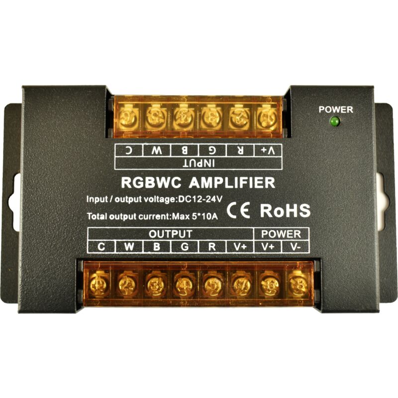 foto del prodotto barcelona led ripetitore amplificatore di segnale rgb cct 12 24v dc 