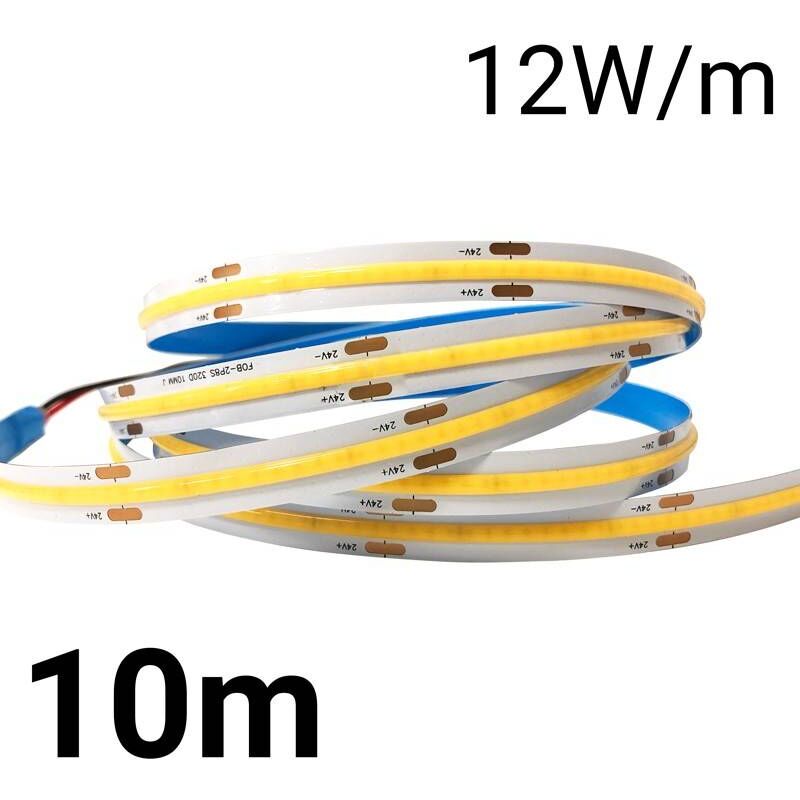 foto del prodotto barcelona led striscia led cob 24v dc 12w m 10mm ip20 rotolo 10 metri bianco neutro