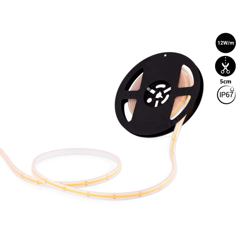 foto del prodotto barcelona led striscia led cob 24v dc 12w m 10mm ip67 rotolo 5 metri 