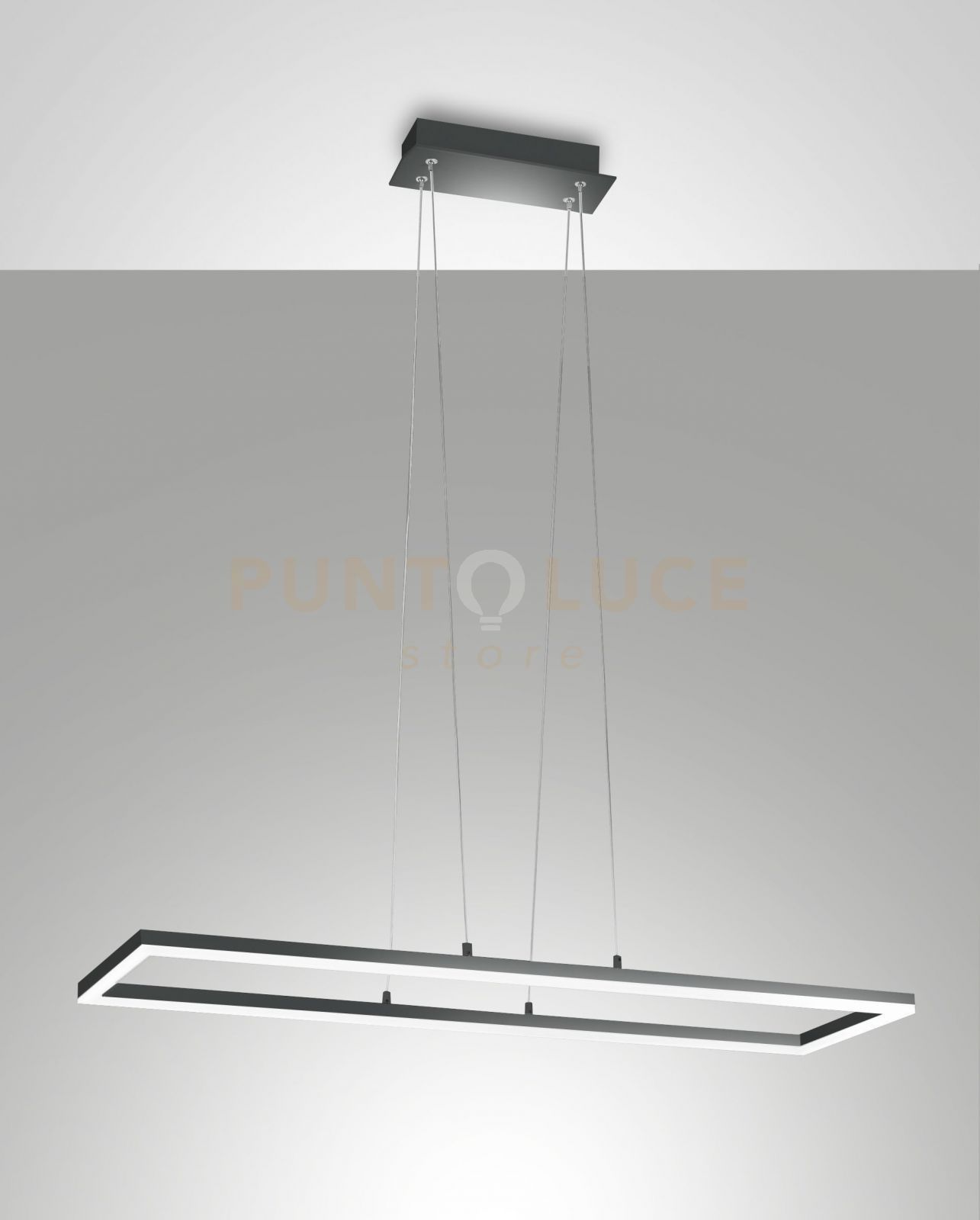foto del prodotto bard sospensione antracite l.92x32cm a led 3000k 52w 5180 lm dimmerabile
