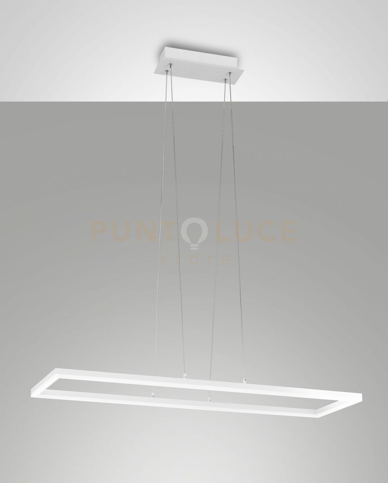 foto del prodotto bard sospensione bianca nw l.92x32cm a led 4000k 52w 5400 lm dimmerabile