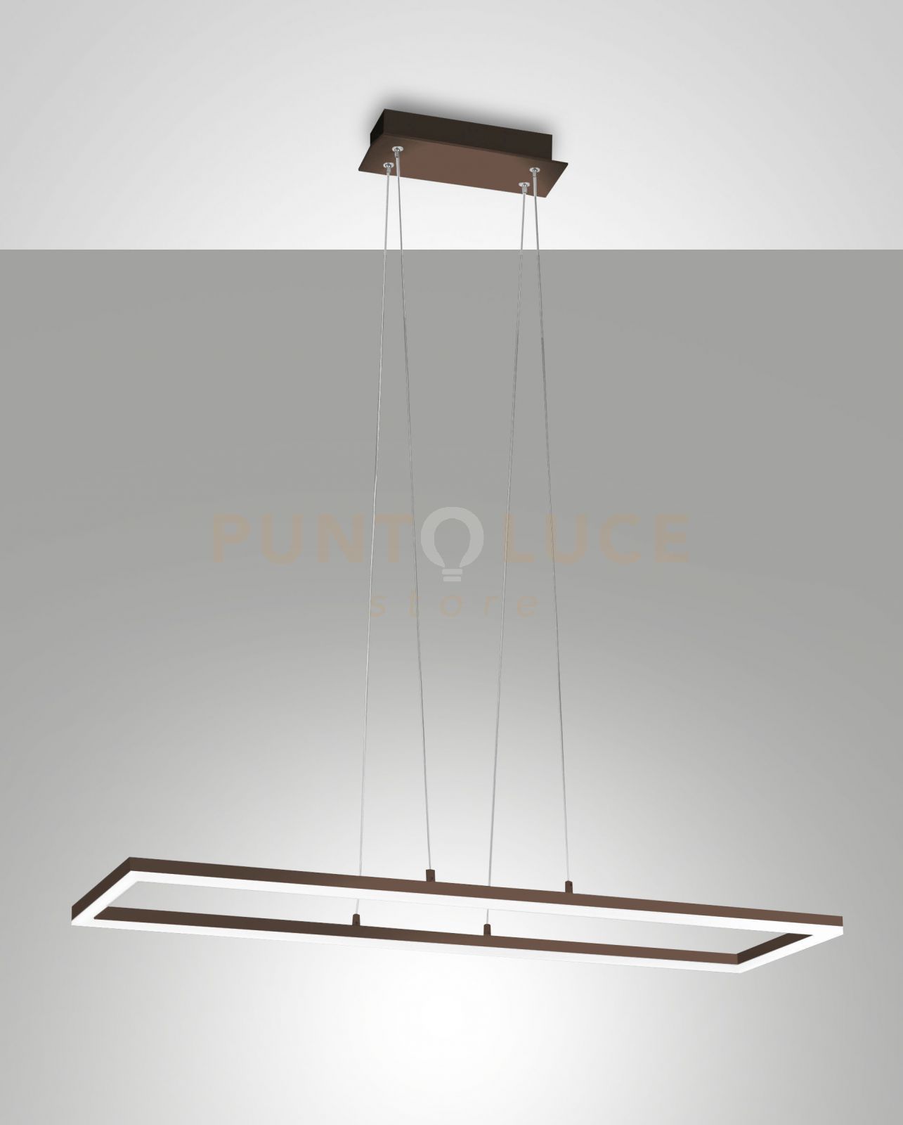 foto del prodotto bard sospensione corten l.92x32cm a led 3000k 52w 5180 lm dimmerabile