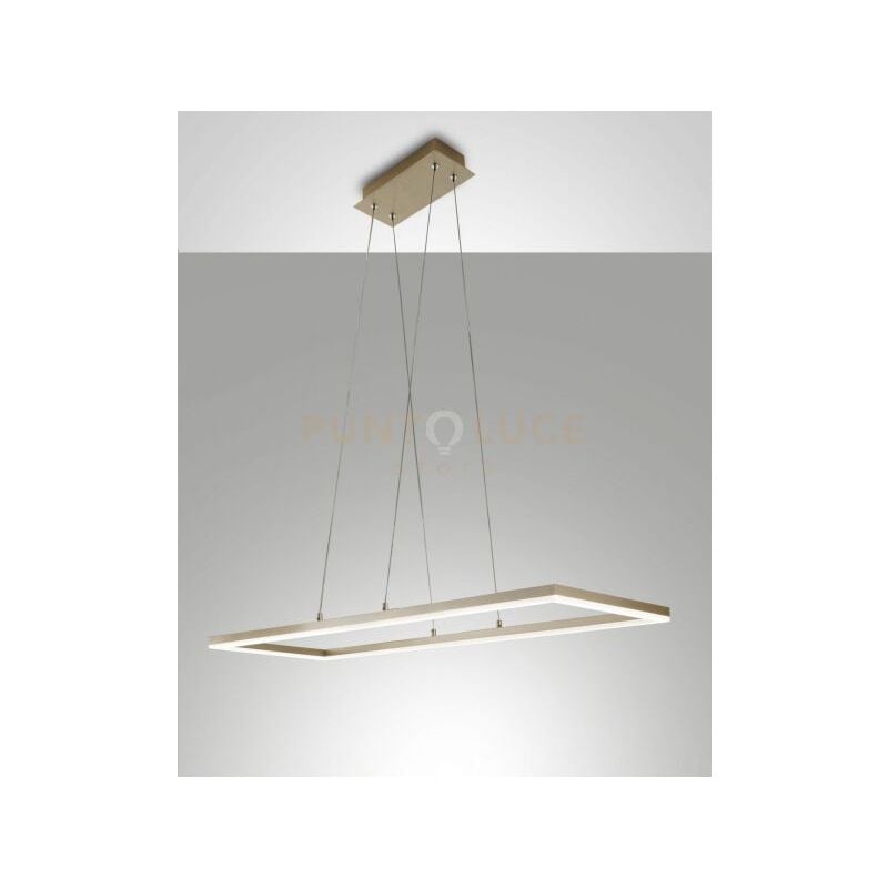 foto del prodotto bard sospensione oro opaco l.92x32cm a led 3000k 52w 5180 lm dimmerabile