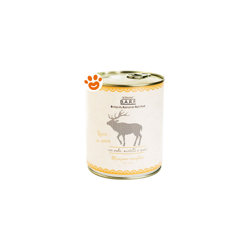 foto del prodotto barf dog alimento completo cervo dog alimento completo cervo lattina da 800 gr