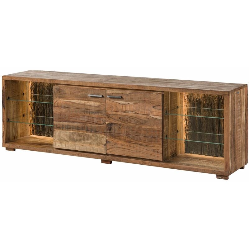 foto del prodotto bark 111 mobile tv in legno di acacia laccato natur 200x40x63