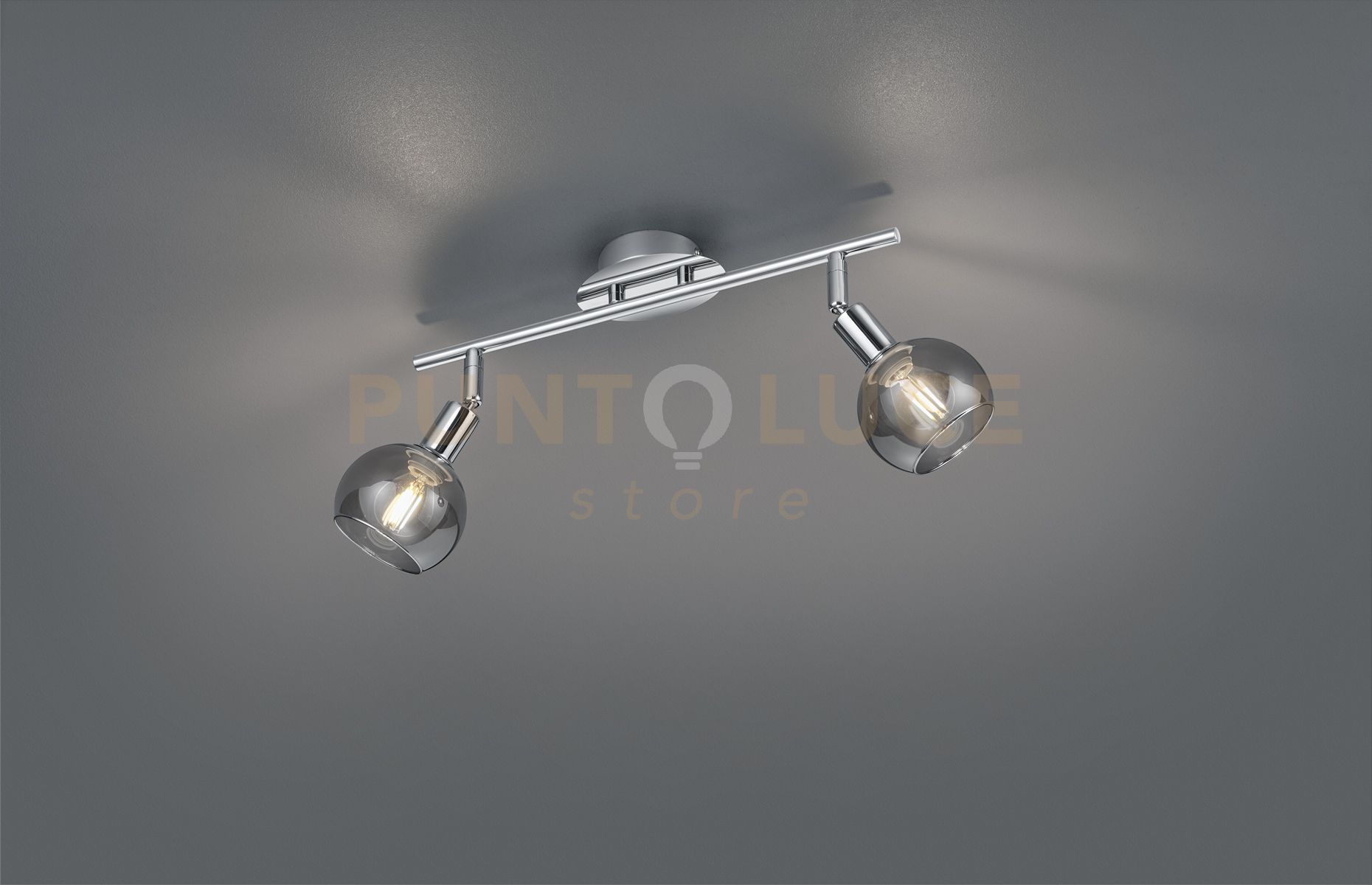 foto del prodotto barra 2 faretti metallo cromo brest r80592006 40cm