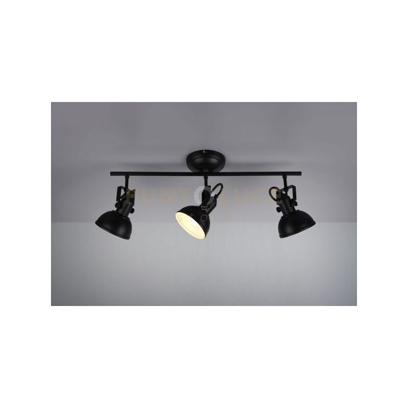 foto del prodotto barra 3 faretti metallo gina r80153032 60,5 cm nero