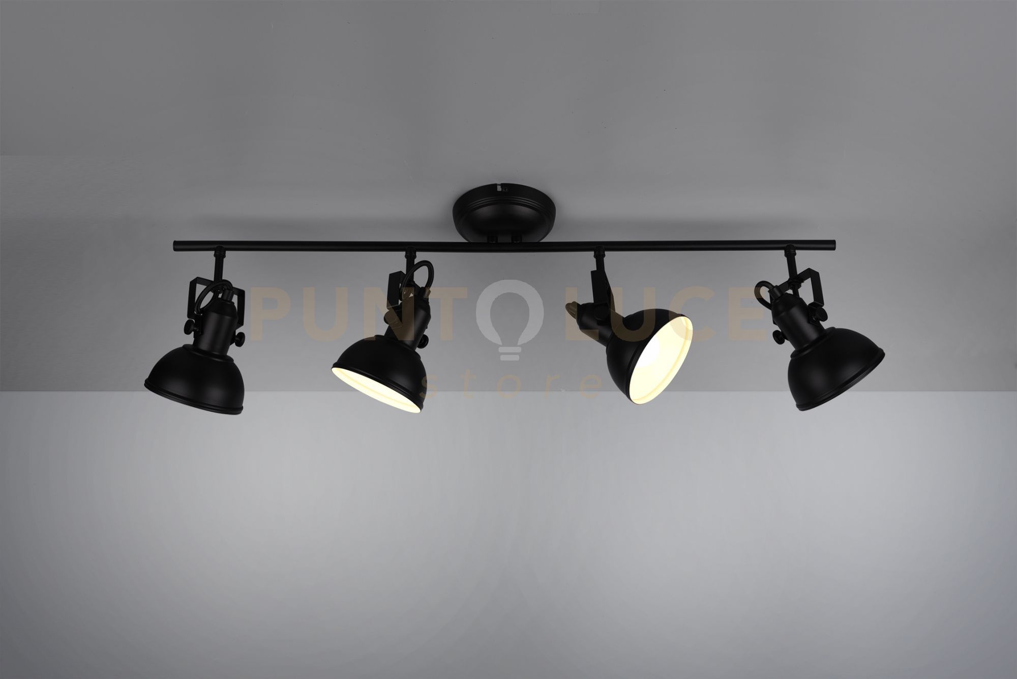 foto del prodotto barra 4 faretti metallo gina r80154032 79,5cm nero