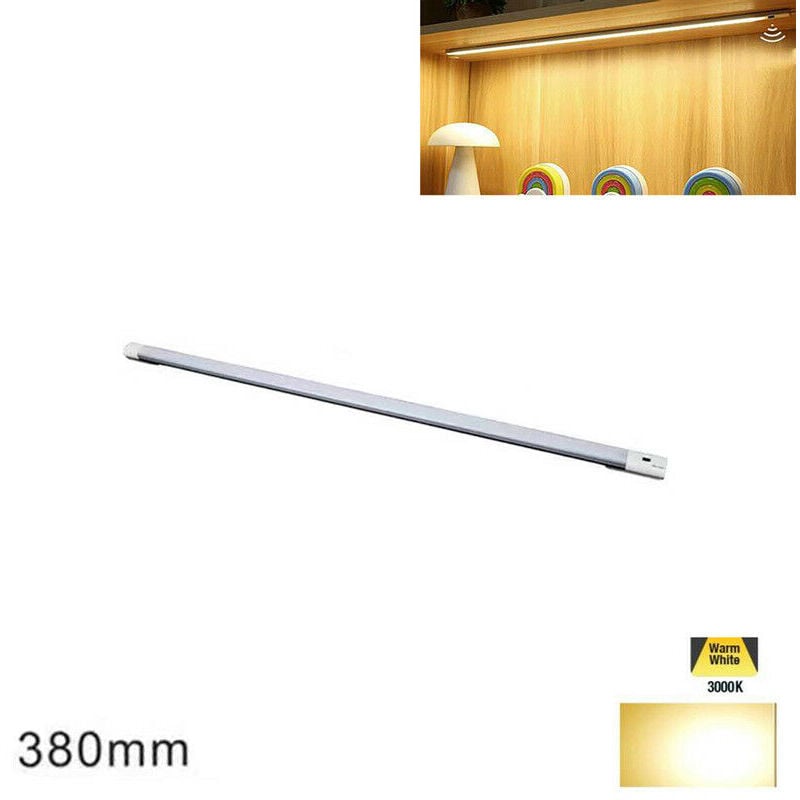 foto del prodotto barra a led cucina armadio luce calda sensore movimento mano ricaricabile 38cm