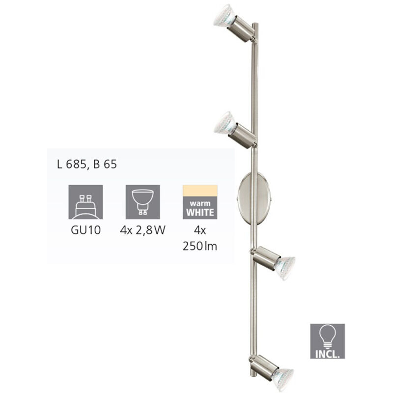foto del prodotto barra a soffitto 'buzz led' 4x2,5 w, 240 lm