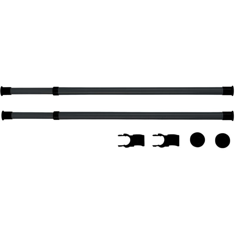 foto del prodotto barra appendiabiti herkules, set di 2, accessorio in metallo per armadi o come attaccapanni, compatibile con il sistema telescopico, supporti in plastica inclusi, estensibile fino a 120 cm, nero - wenko