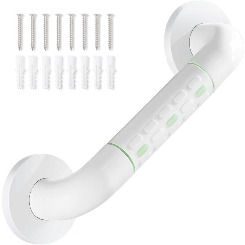 foto del prodotto barra di sostegno per doccia dritta in acciaio inox con finitura in plastica, maniglia per doccia antiscivolo montata a parete, portasciugamani,