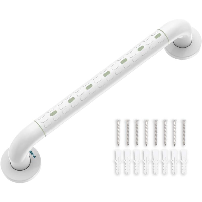 foto del prodotto barra di sostegno per wc con cerchio luminoso flangia di copertura, 48 cm
