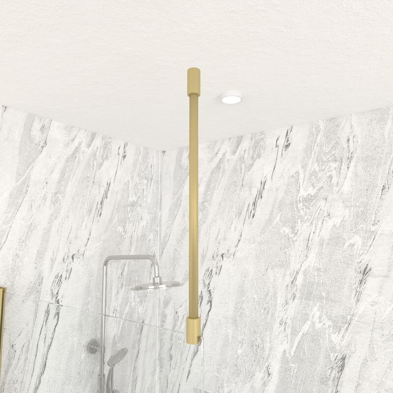 foto del prodotto barra di stabilizzazione a soffitto con finitura oro spazzolato per parete doccia freedom 2 gold
