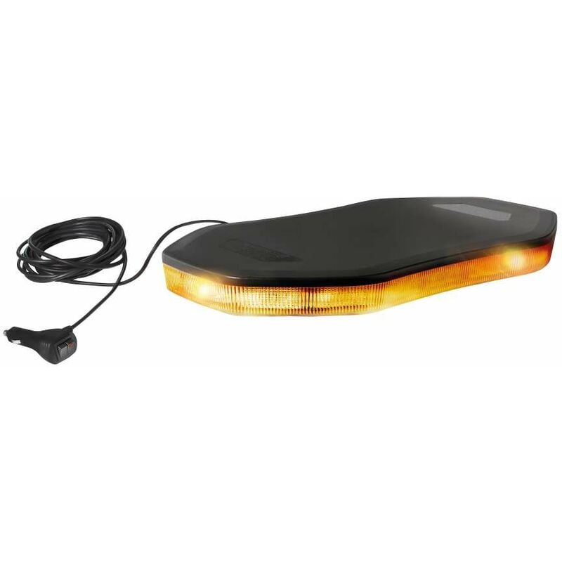 foto del prodotto barra lampeggiante arancio a 64 led, 10/30v - base magnetica