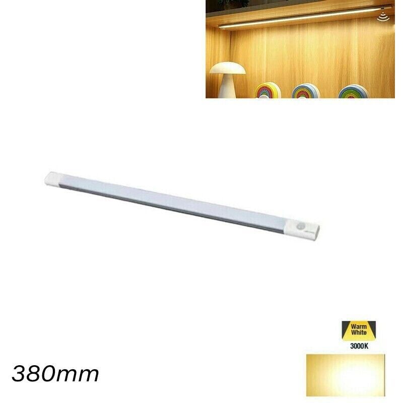 foto del prodotto barra led cucina luce calda sensore movimento sotto pensile ricaricabile 38cm