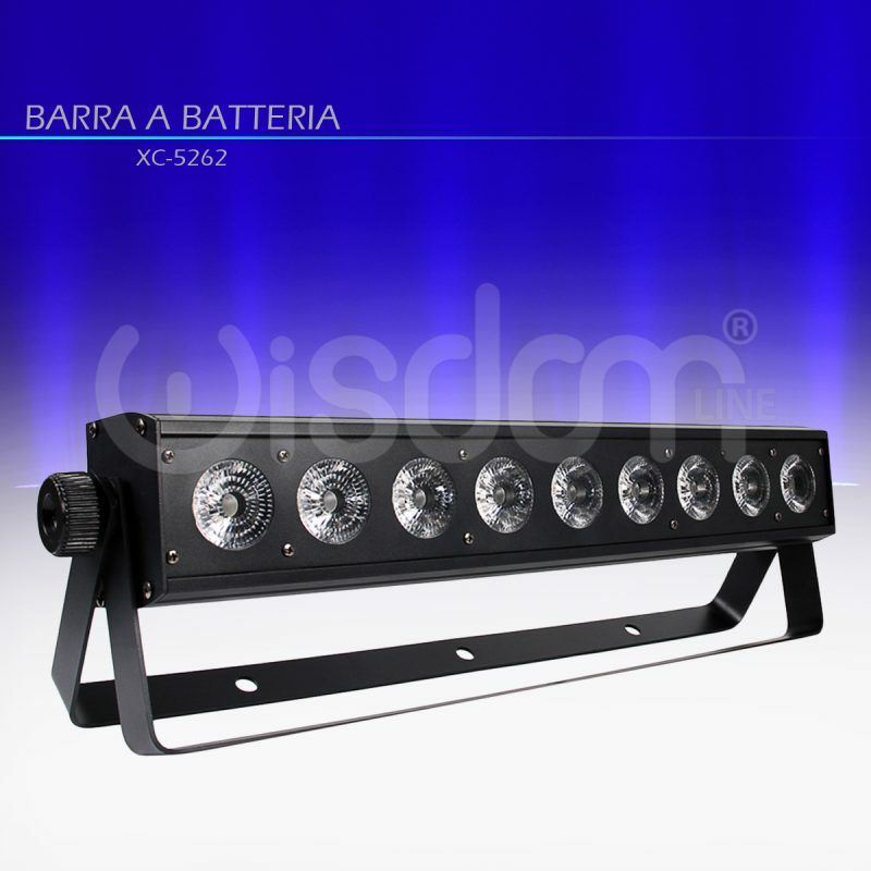 foto del prodotto barra led da esterno 9x18 rgbw ambra e uv portatile a batteria wifi 2,4 wisdom
