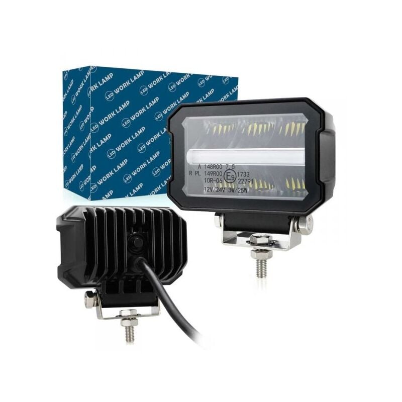 foto del prodotto barra led fuoristrada 4,7 30w 2800lm 12v 24v ip67 6000k luci drl bianco e frecce arancione incorporato