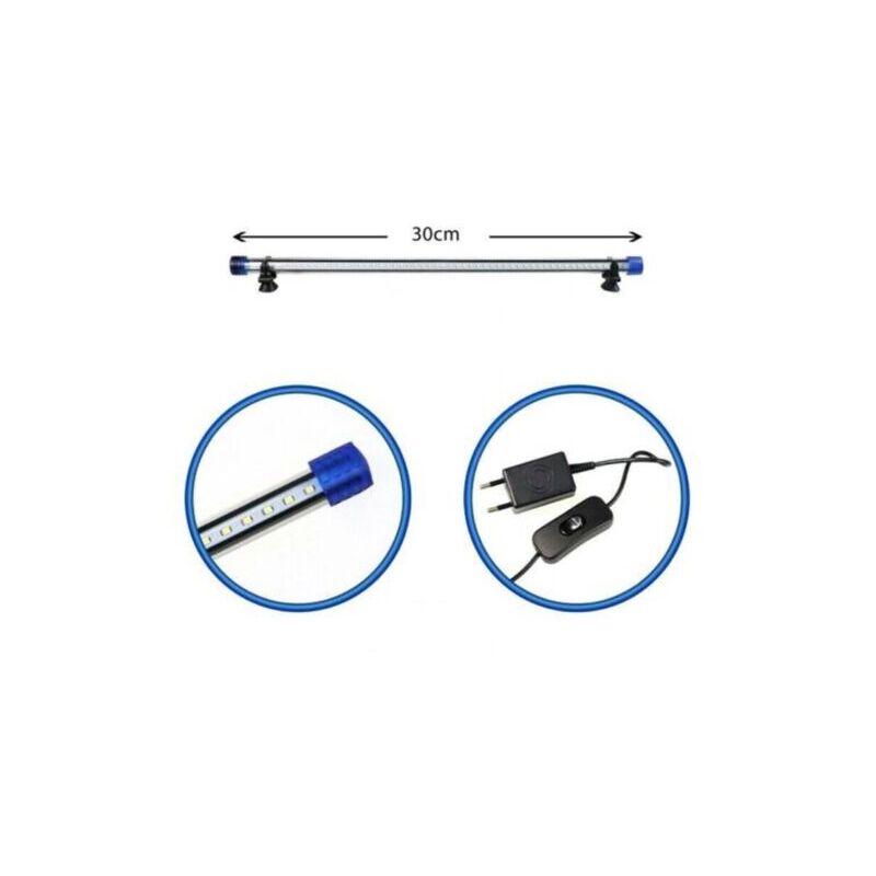 foto del prodotto barra led lampada acquario impermeabile waterproof immersione luce bianca 30cm