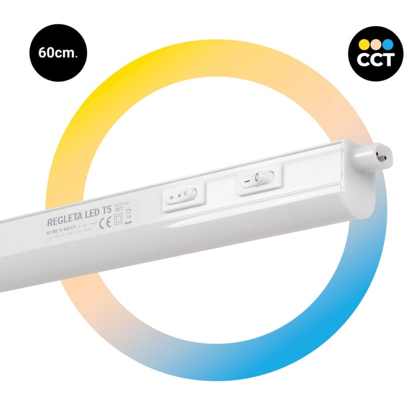 foto del prodotto barra led sottopensile t5 8w cct 60 cm opalina