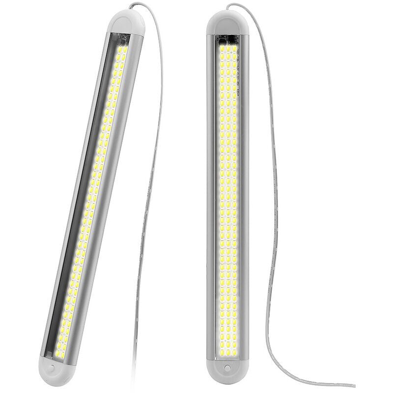 foto del prodotto barra luminosa a led 12v da 2 pezzi, utilit a led 12v, barra luminosa interna a led da 120 perline, interruttore per striscia luminosa interna a led