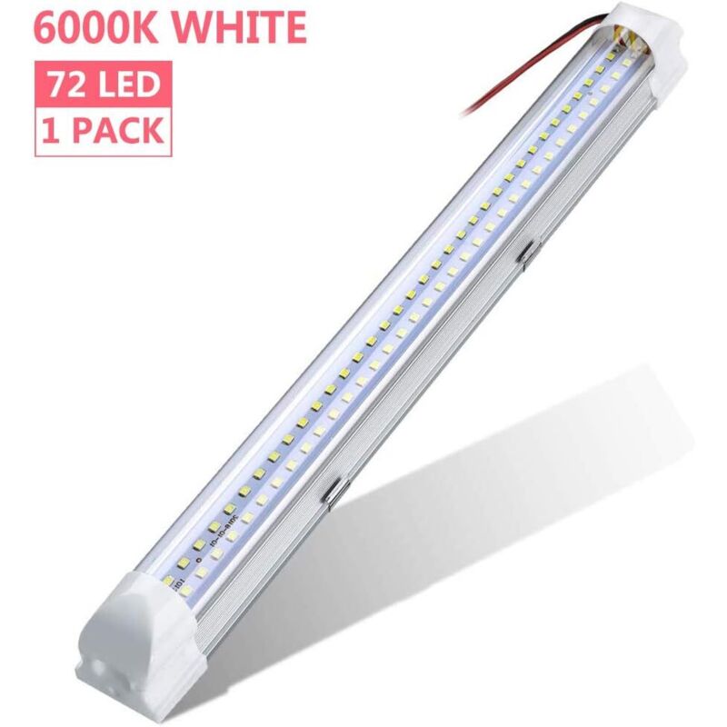 foto del prodotto barra luminosa a led, dc 12-80v lampada per interni auto 72 led lampada per armadio/illuminazione universale 500lm per armadio/auto, camion, veicolo,